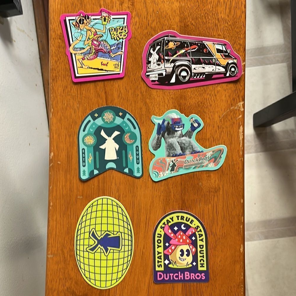 NWT BUNDLE OF 6 !  DUTCH BROS STICKERS